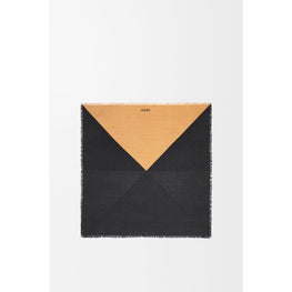 Women 90X90 Scarf - Black/Camel