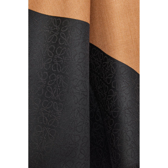 Women 90X90 Scarf - Black/Camel