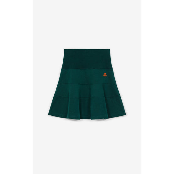 Women Tiger Crest Mini Flare Skirt - Duck Blue