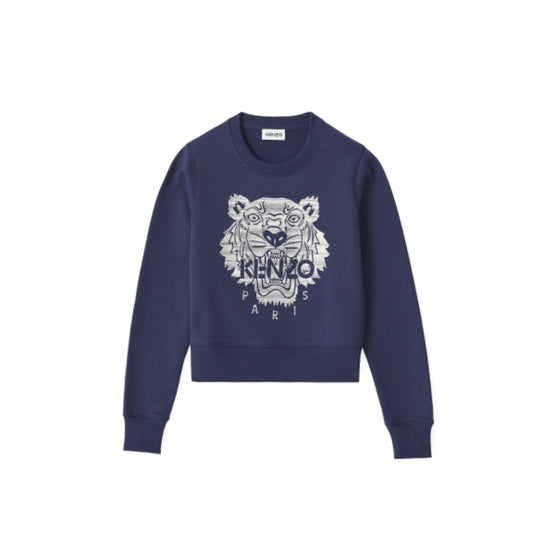 Women Full Embroidered Small Sweat - Navy Blue