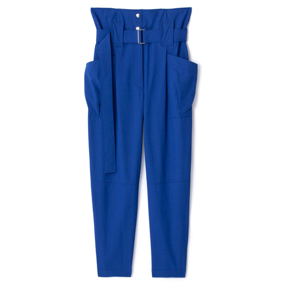 Women Paperbag Pants - Royal Blue
