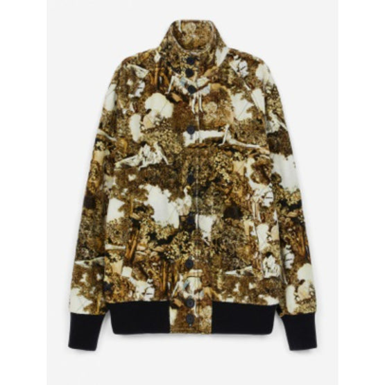 Women Quilted Velvet Bomber - Dark Camel