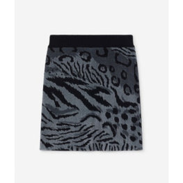 Women 'Cheetah Leopard' Mini Skirt - Middle Grey