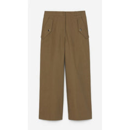Women Flared Cropped Pants - Taupe