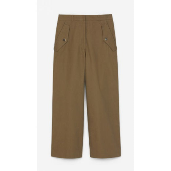 Women Flared Cropped Pants - Taupe