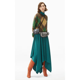 Women Argyle Jumper - Dark Brown