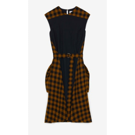 Women Sleeveless Belted Dress - Tabac