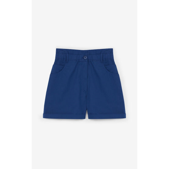 Women High Waisted Elasticated Short - Blue Black