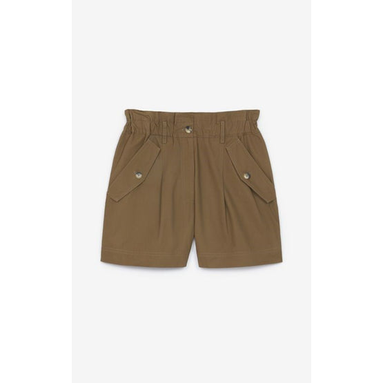 Women Elasticated Short - Taupe