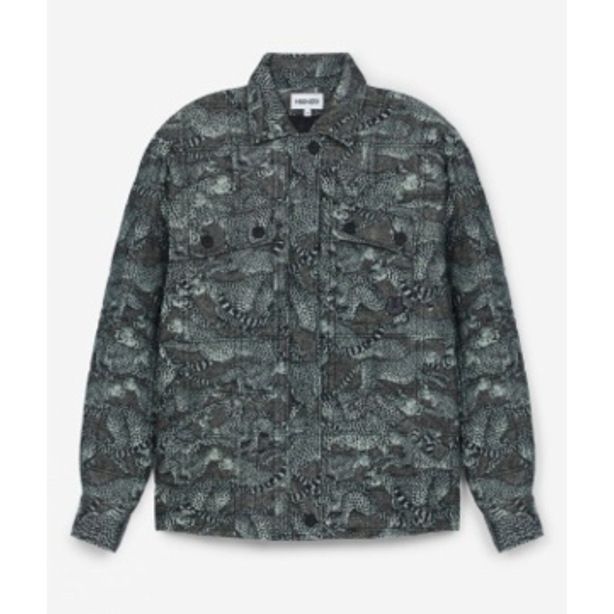 Women Printed Overshirt Jacket - Lime Tea