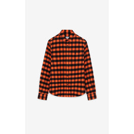 Men Check Casual Shirt - Medium Orange