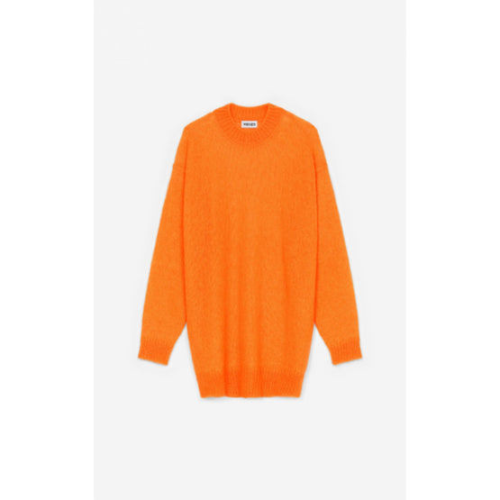 Men Solid Jumper - Medium Orange