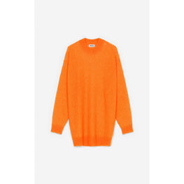 Men Solid Jumper - Medium Orange