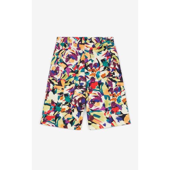 Men Printed Cargo Short - Khaki