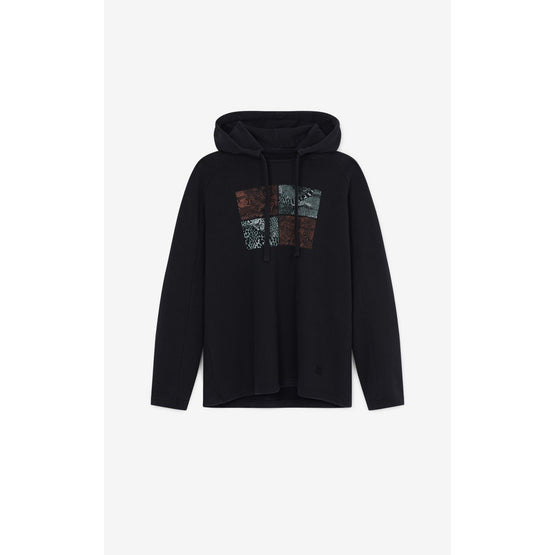 Men Seasonal Raglan Hoodie - Black