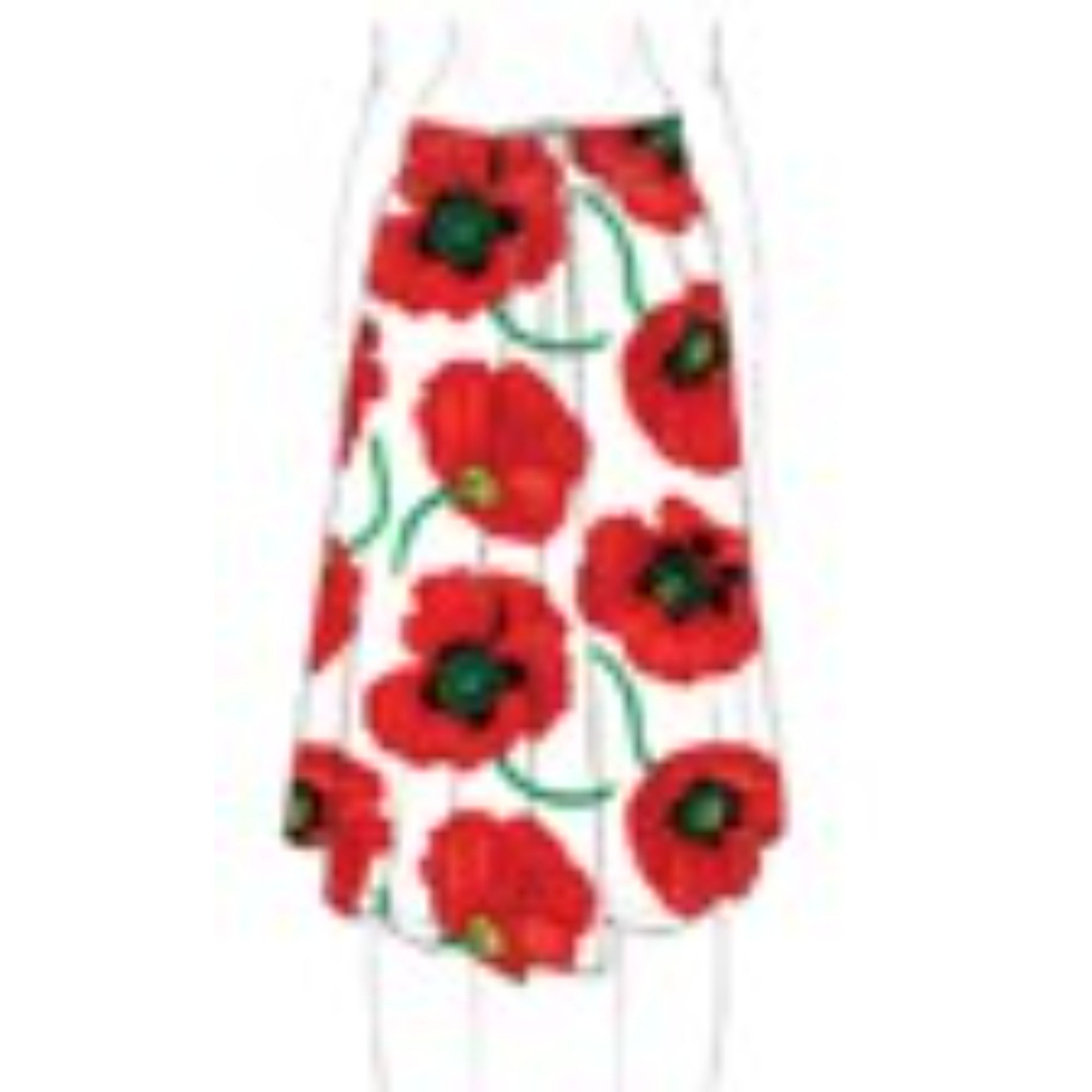 Women All Over Poppy Printed Skirt - White