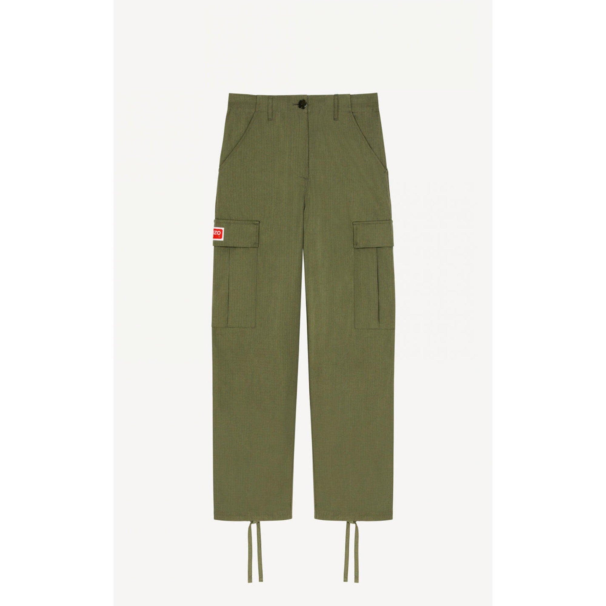 Women Drawstring Cargo Pant - Dark Khaki