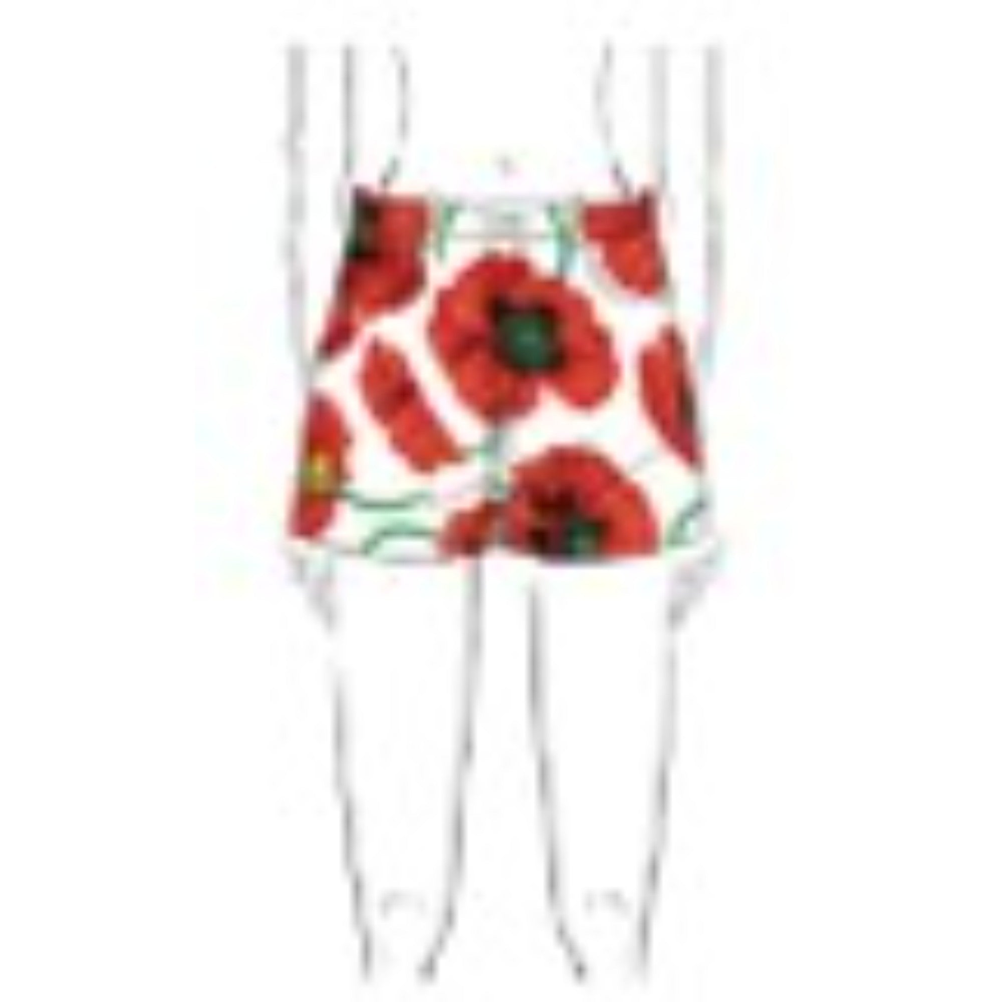 Women All Over Poppy Printed Short - White