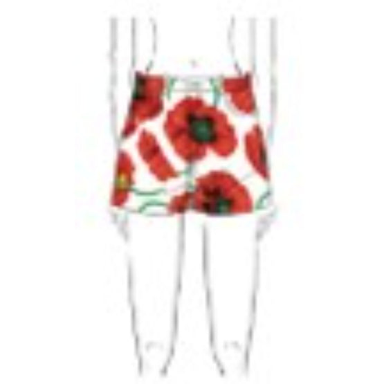 Women All Over Poppy Printed Short - White