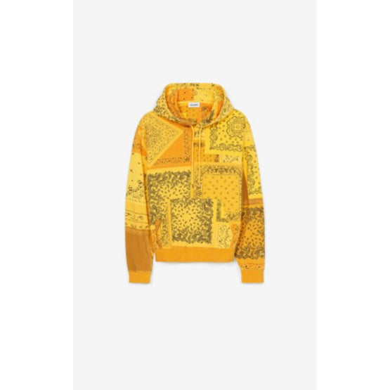 Men Print Classic Hoodie - Golden Yellow