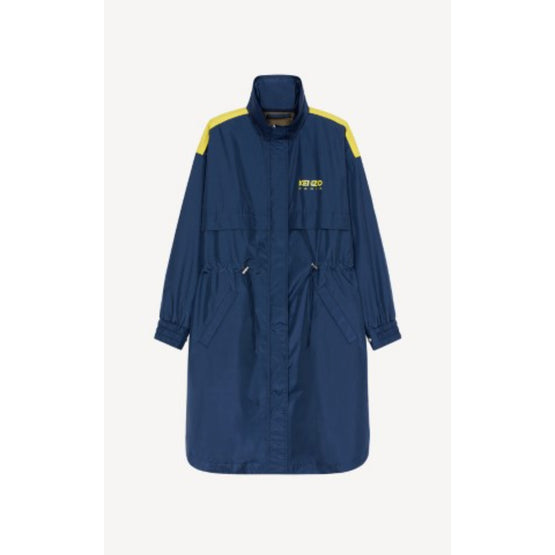 Women Elongated Windbreaker - Midnight Blue