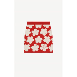 Women Jacquard Mini Skirt - Medium Red