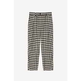 Women Cropped Pleated Pant - Black