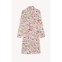 Women Printed Belted Shirting Dress - Multicolor