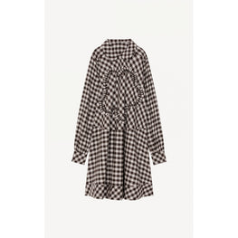 Women Plastron Flower Tunic Dress - Middle Grey