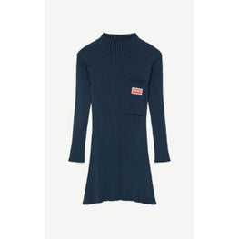 Women Solid Fit & Flare Dress - Midnight Blue