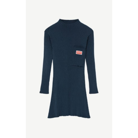 Women Solid Fit & Flare Dress - Midnight Blue