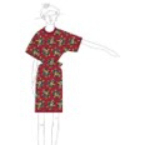 Women Pop Bouquet Jacquard Dress - Medium Red