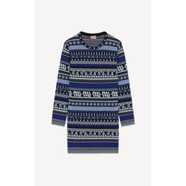 Women Jacquard Fitted Dress - Sky Blue