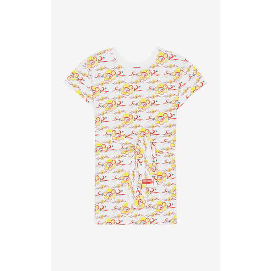 Women Printed T-Shirt Dress - White