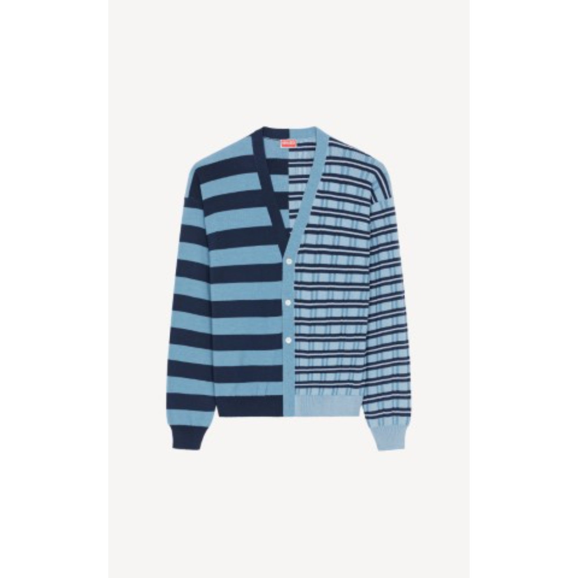 Men Stripes Regular Cardigan - Sky Blue