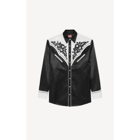 Men Western Shirt - Black