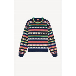 Men Jacquard Regular Jumper - Midnight Blue