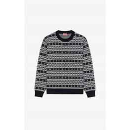 Men Jacquard Regular Jumper - Black