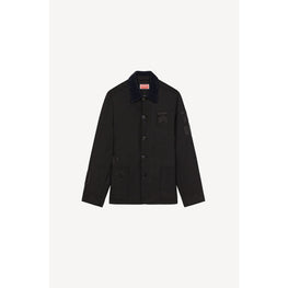Men Badged Workwear Jacket - Black