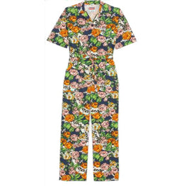 Women Workwear Belted Jumpsuit - Midnight Blue