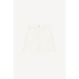 Women Bleach Short Denim Skirt - Bleached White Denim