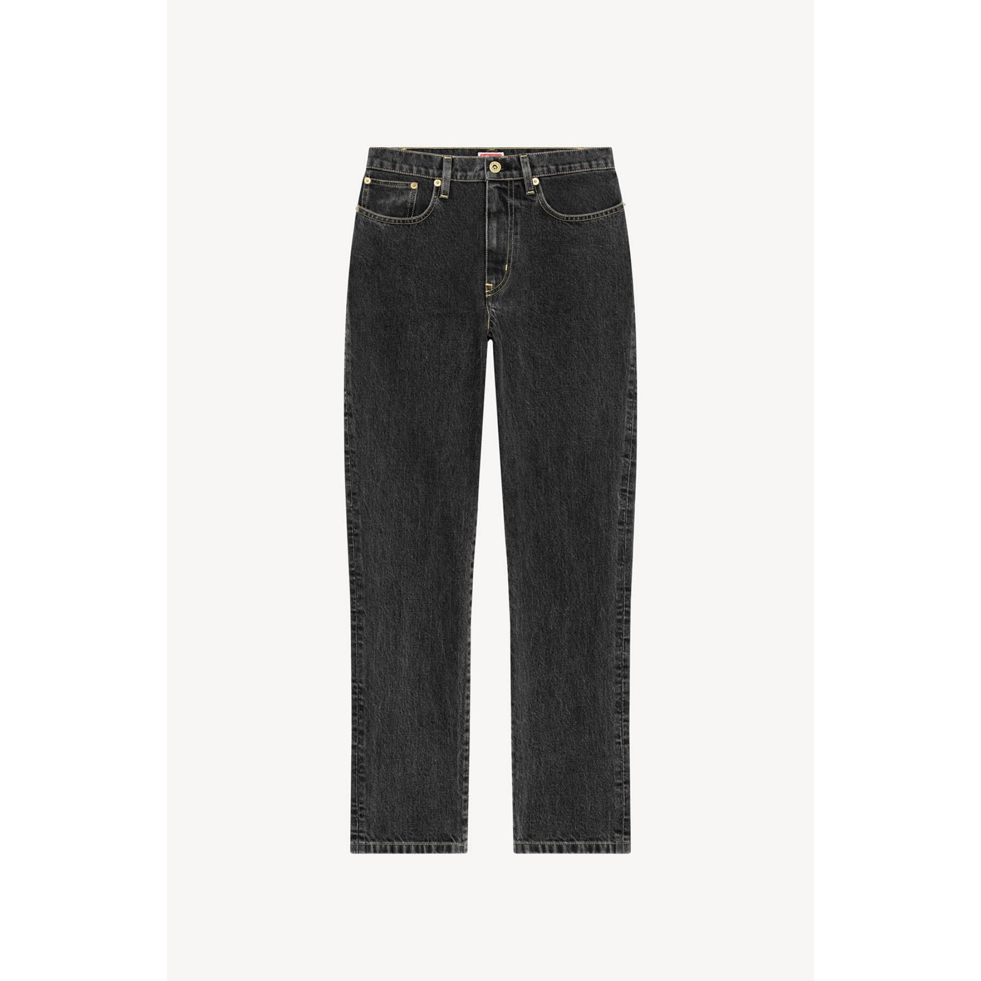 Women Stone Bleach Straight Fit - Bleached Black Denim
