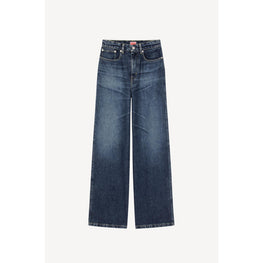 Women Dark Stone Ayme Wide Leg Jeans - Dark Stone Blue Denim