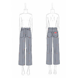 Women Rinse Stripe Cropped Fit Jeans - Rinse Blue Denim