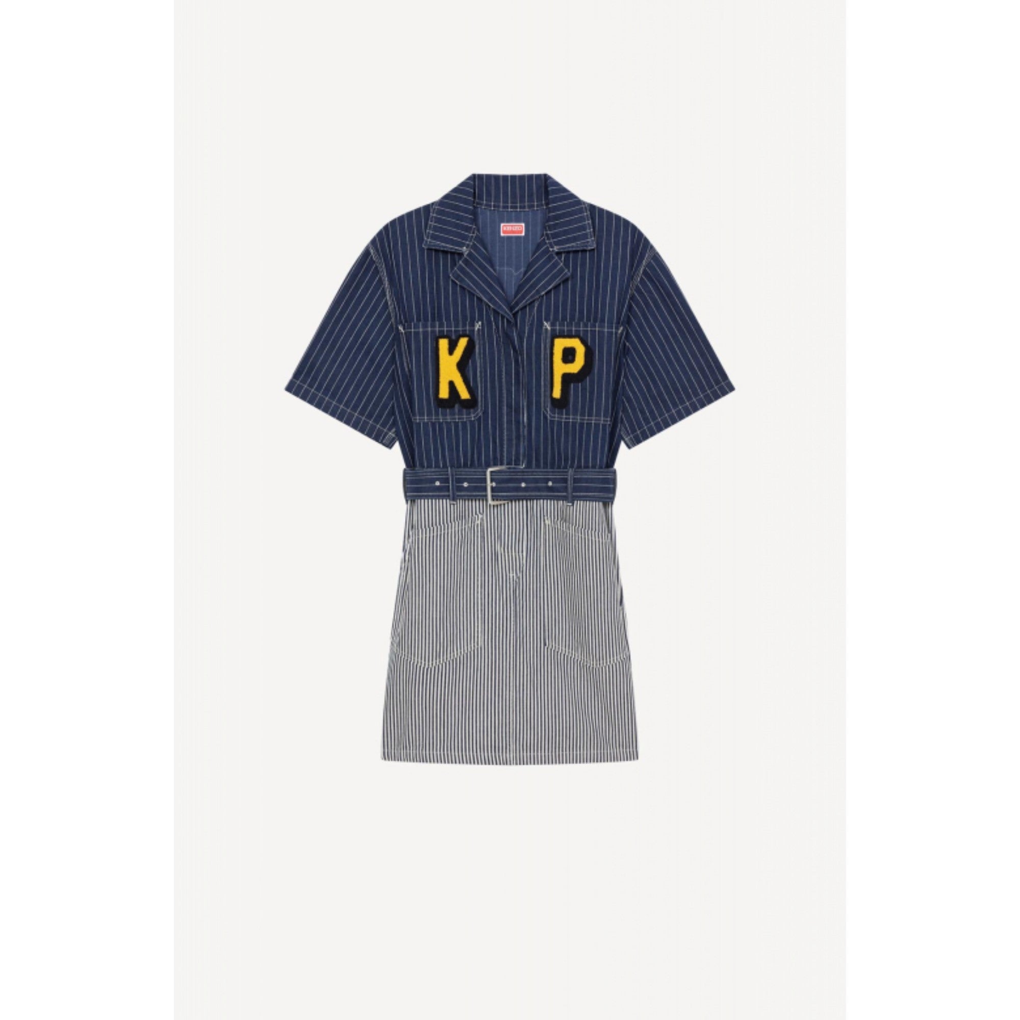 Women Denim Shirting Dress - Rinse Blue Denim