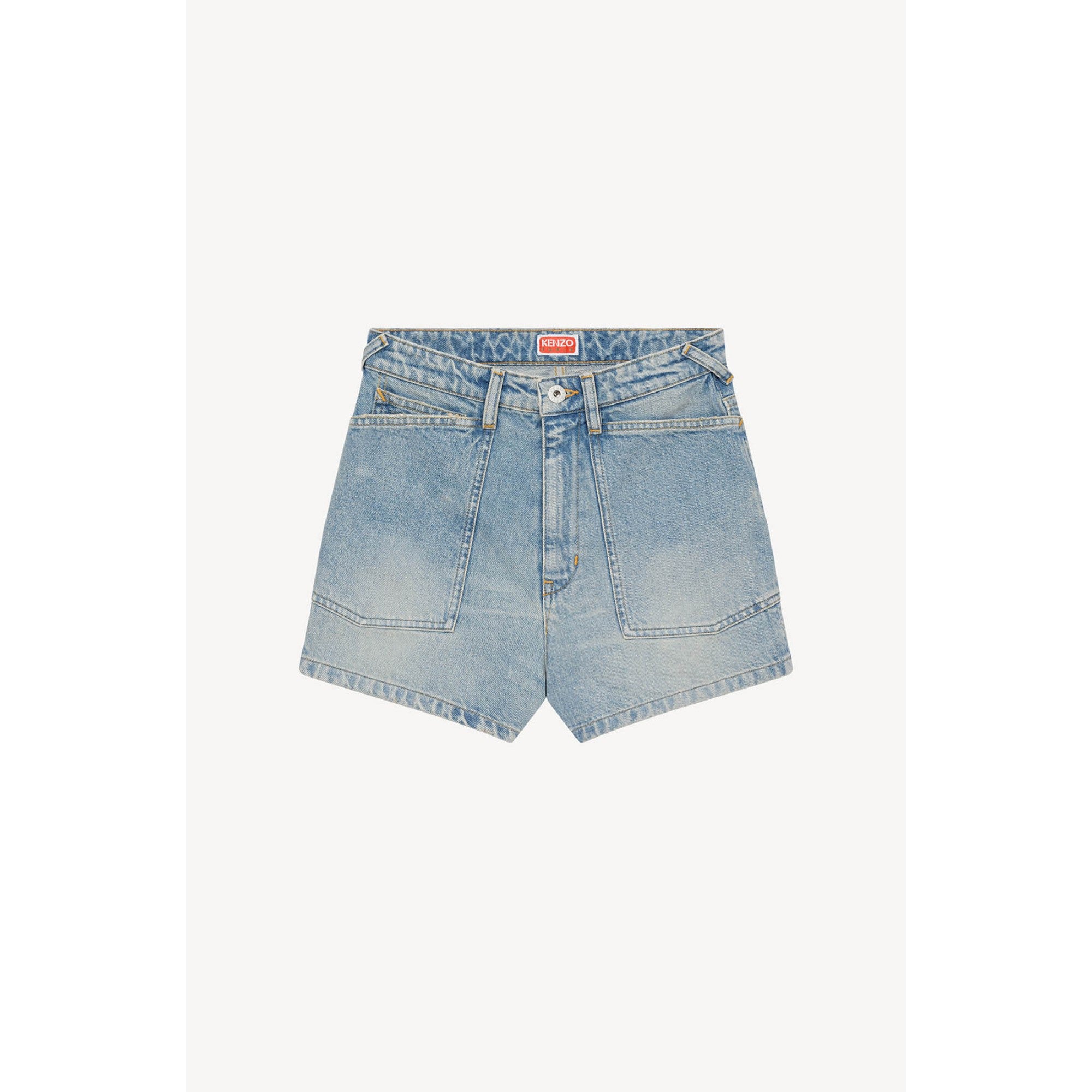 Women Stone Bleach Dirty Denim Short - Stone Bl Dirty Blue Denim