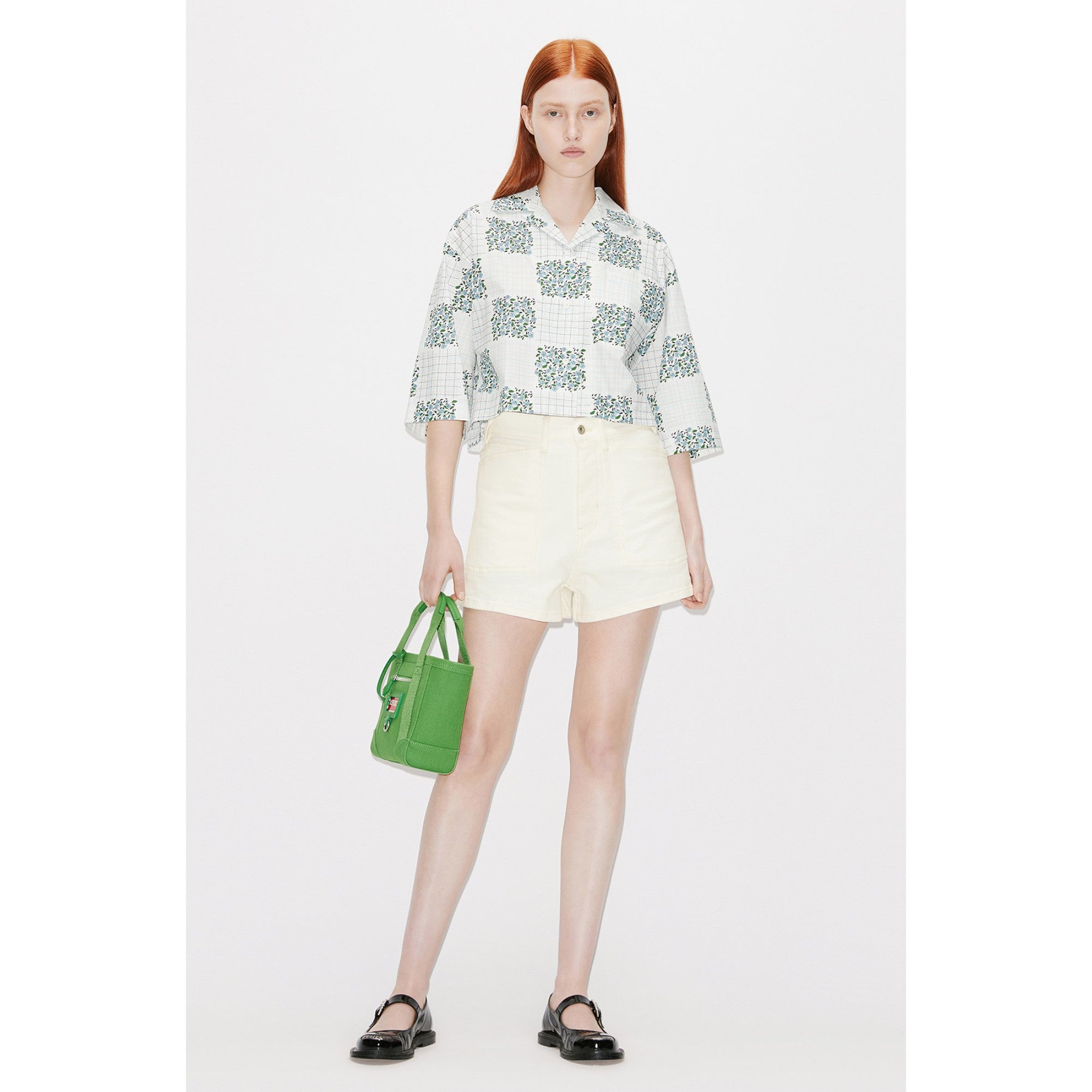 Women Denim Short - Bleached White Denim