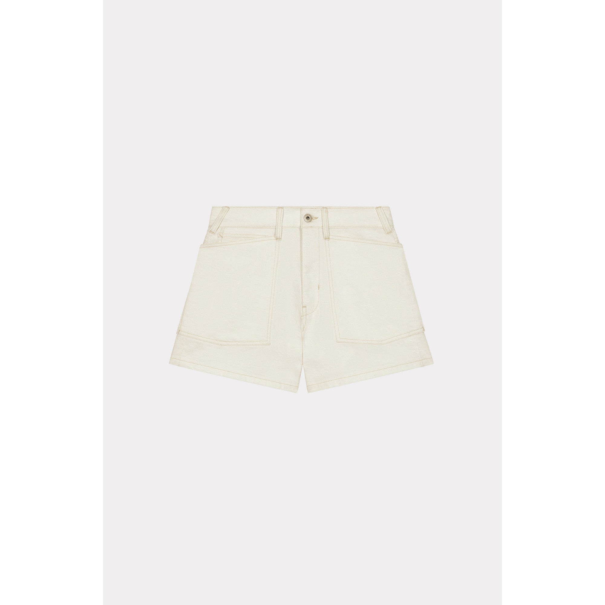 Women Denim Short - Bleached White Denim