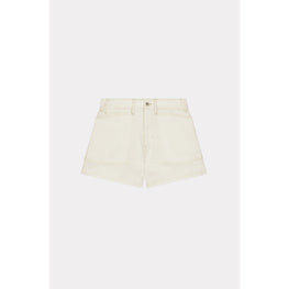 Women Denim Short - Bleached White Denim