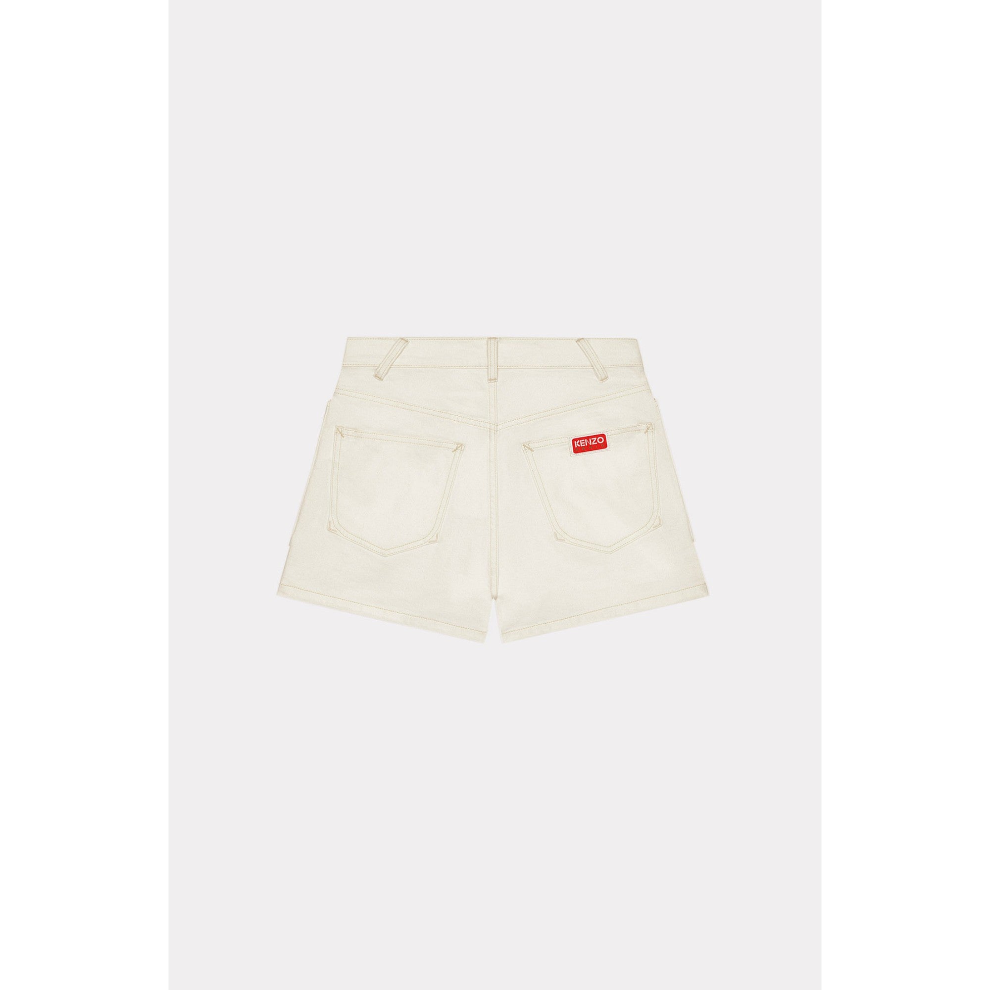 Women Denim Short - Bleached White Denim
